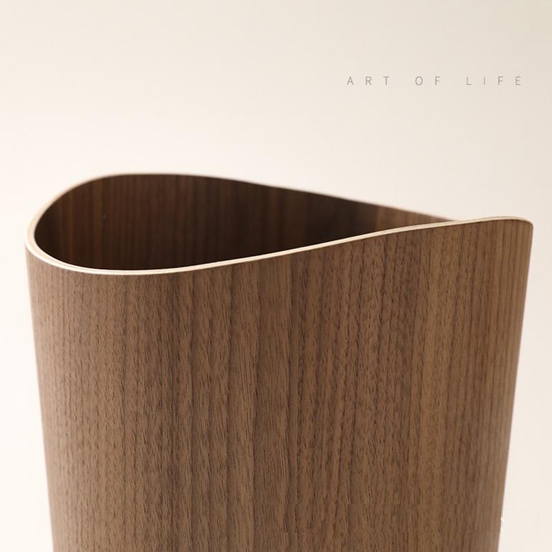 for Creative Storage Wooden Trash Can Home Bucket Garbage Bin Hotel Living Room Office Wastebasket Cans Nordic Recycling 3