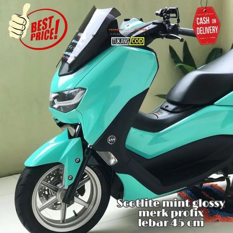 Stiker/skotlet hijau mint, hijau pandan