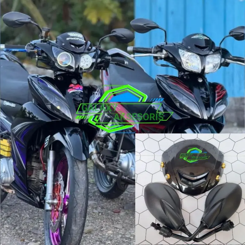 VISOR JUPITER Z1 JUPITER ROBOT SETT SPION X1 HITAM UNIVERSAL Accessories Akrilik Baut Motor Foto Motorcycle 0