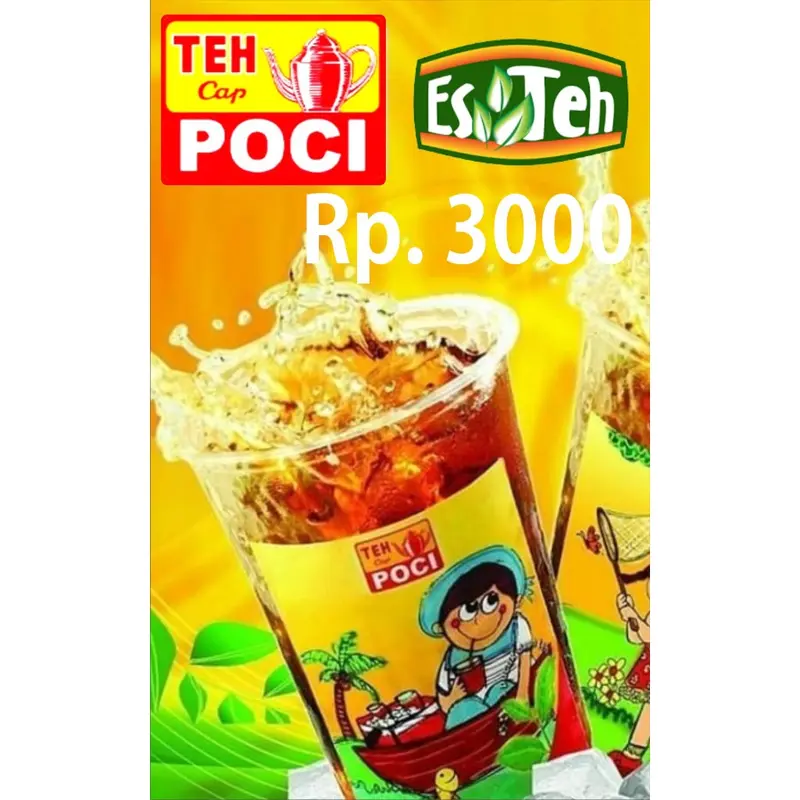 CingWangPrint Stiker  Teh Poci untuk ditempel Pada Kaca Ukuran 30 x 46 cm Bisa Custom Suka-suka 0