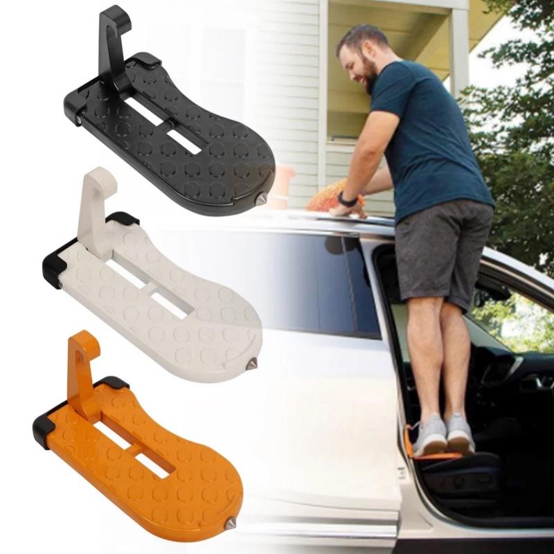 Product Introduction of Car Door Foldable Step Auxiliary Pedal Roof Aluminum Doorstep Side Door Hook Pedal Easy Access Car Accessories Multifunctional Foldable Car Roof Rack Step 1
