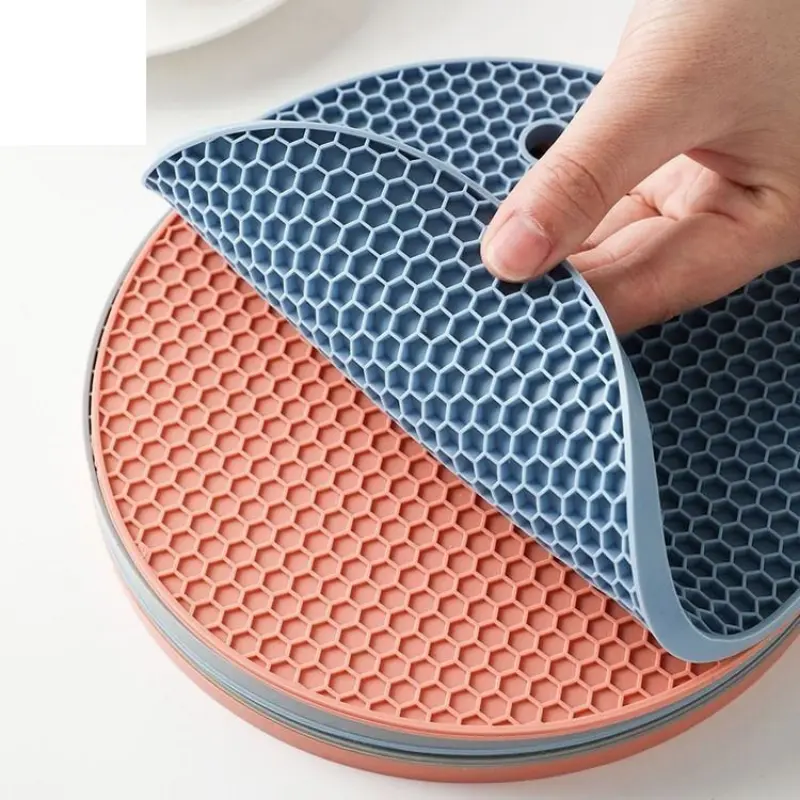Miếng lót nồi silicon chống nóng chống trượt chịu nhiệt 200 độ C, miếng cách nhiệt nhấc nồi, đế lót nồi nhiều màu sắc