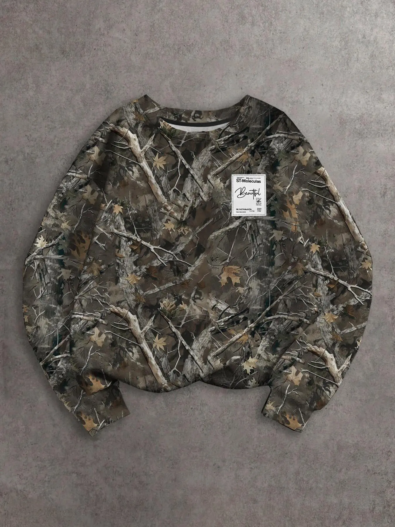 Men's Camo Print Crew Neck Sweatshirt, Regular Fit Casual Long Sleeve Round Neck Pullover for Fall & Winter, Men's Clothes for Daily Wear