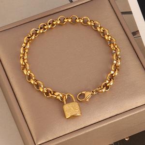 Gelang Loket Kunci, Fesyen Eropah dan Amerika, Reka Bentuk Niche, Mudah dan Serba guna, Untuk Wanita, Jualan Panas Emas Perak