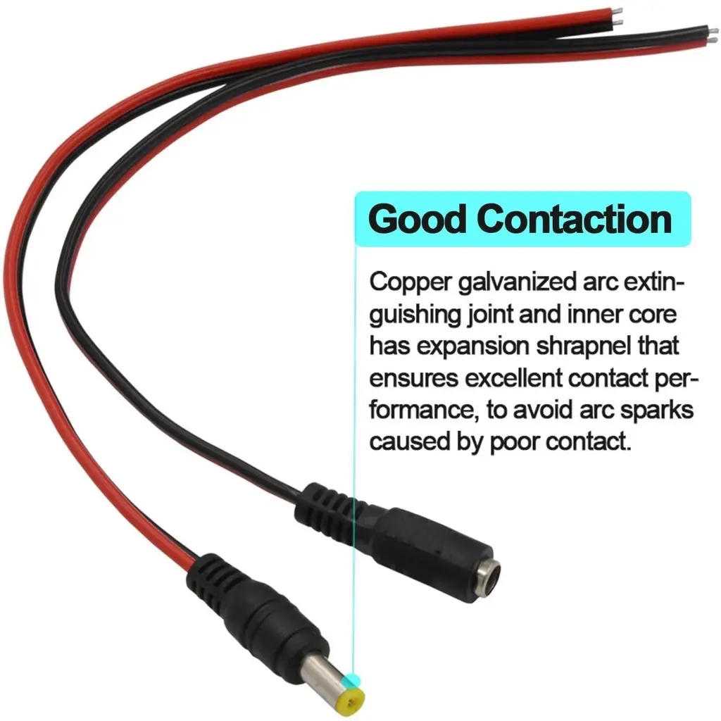 Jack dc Kabel male cctv / Kabel dc cctv adaptor dc male / female original Jack adaptor power LED strip supply lampu hias pompa sambungan adaptor harga per 5pcs