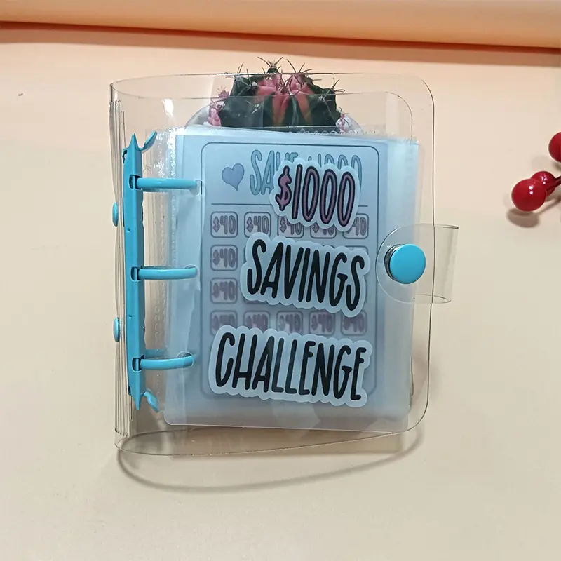 Sách Thử Thách Tiết Kiệm, Sổ Đóng Tiền, Cầm Tay Mini, Tiết Kiệm £ 1000, Sổ Tay Lá Rời, Sách Lưu Trữ Ngân Sách Tiền Mặt 4