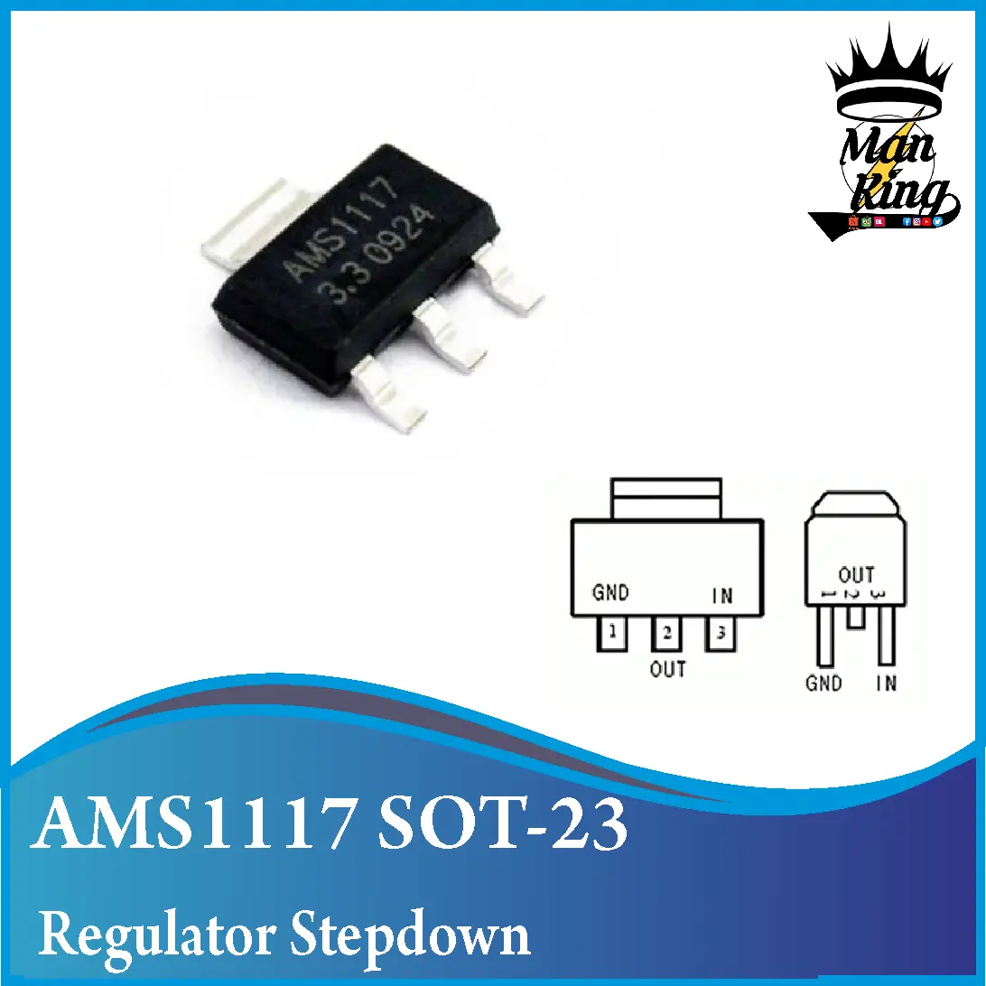 Regulator Voltage AMS1117 3.3V 5V 1A SMD SOT-23