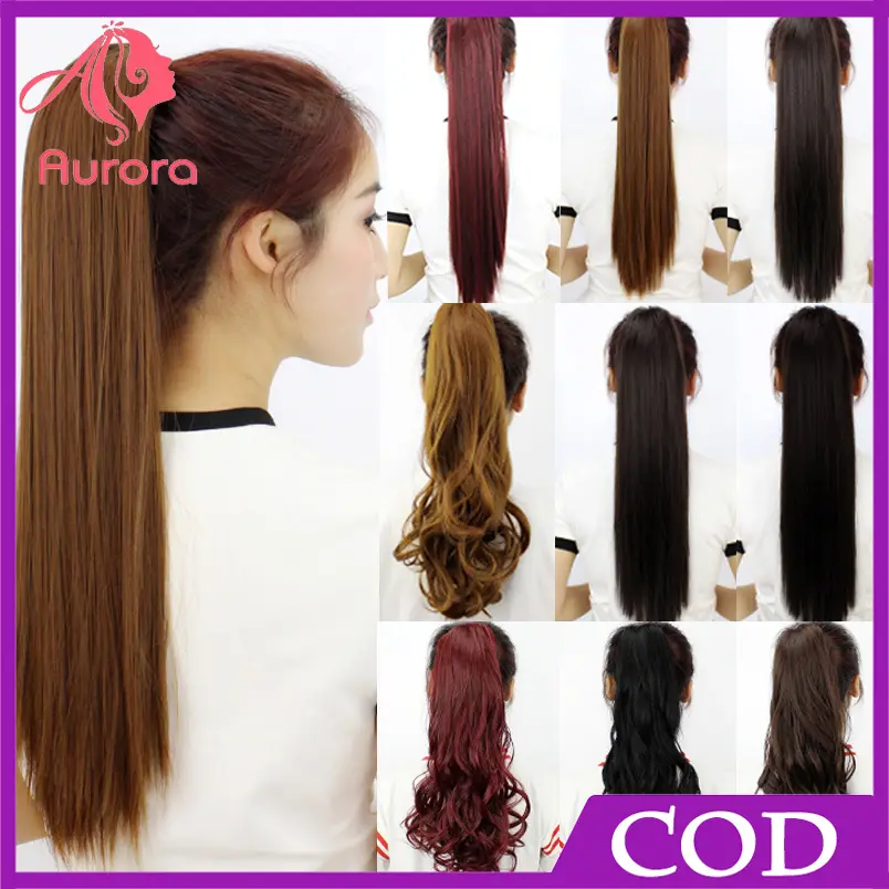 ''Aurora''  Ponytail clip wig long curly hair clip type large curly long curly hair fake ponytail cosplay