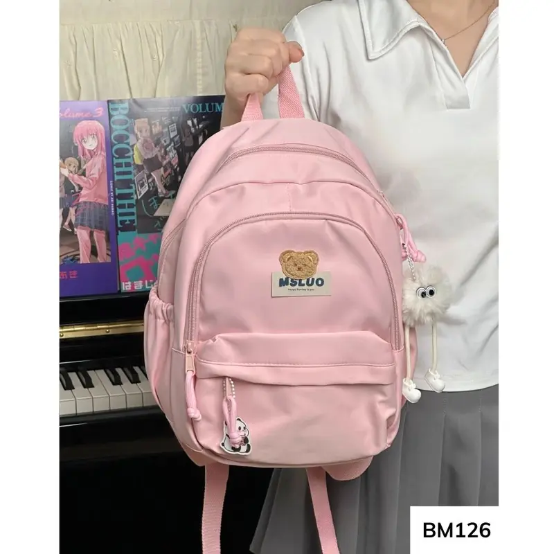 Balo mini vải phong cách basic Ulzzang dễ phối đồ nhiều ngăn mang đi học thêm , đi chơi BM126 gagastore 7