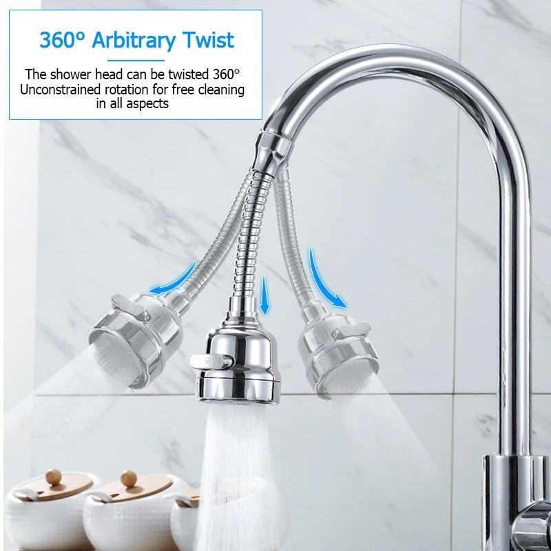 Kitchen Sink Flexible Faucet Tap Extender Adaptor Extension Adapter Head Extendable Nozzle Water Saving Spray Aerator 1