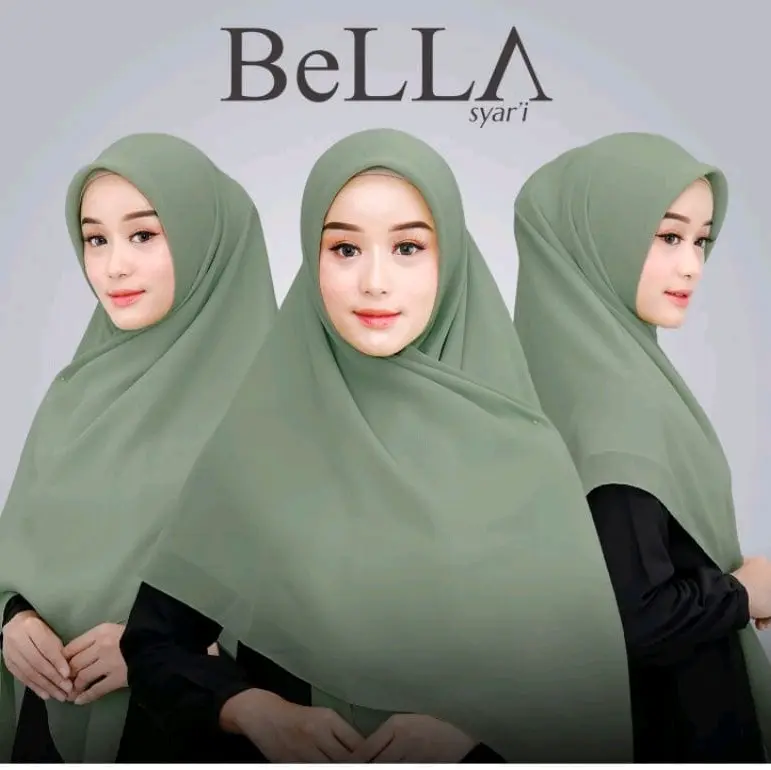 Bella Square Jumbo Syar'i Jilbab Polycotton 130x130cm Lembut Nyaman Kerudung Muslim