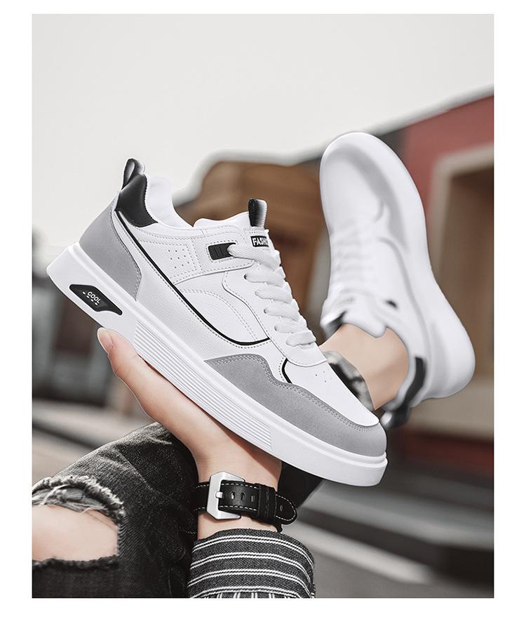 Product Introduction of Fashion Casual Shoes Lightweight Sneaker Work Men's Shoes Spring 2024 New Waterproof Leather Teen Board Shoes Men's Casual All-Matching Fashionable Sports Shoes Men's 11