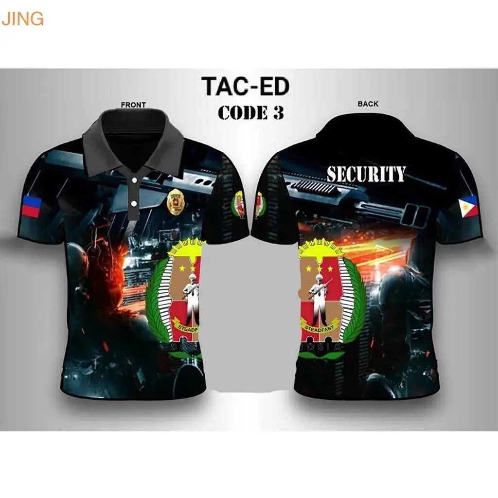 （JING02）POLO SHIRT T SHIRT 3D Shirt Full Sublimation for Men Women Security Uniform