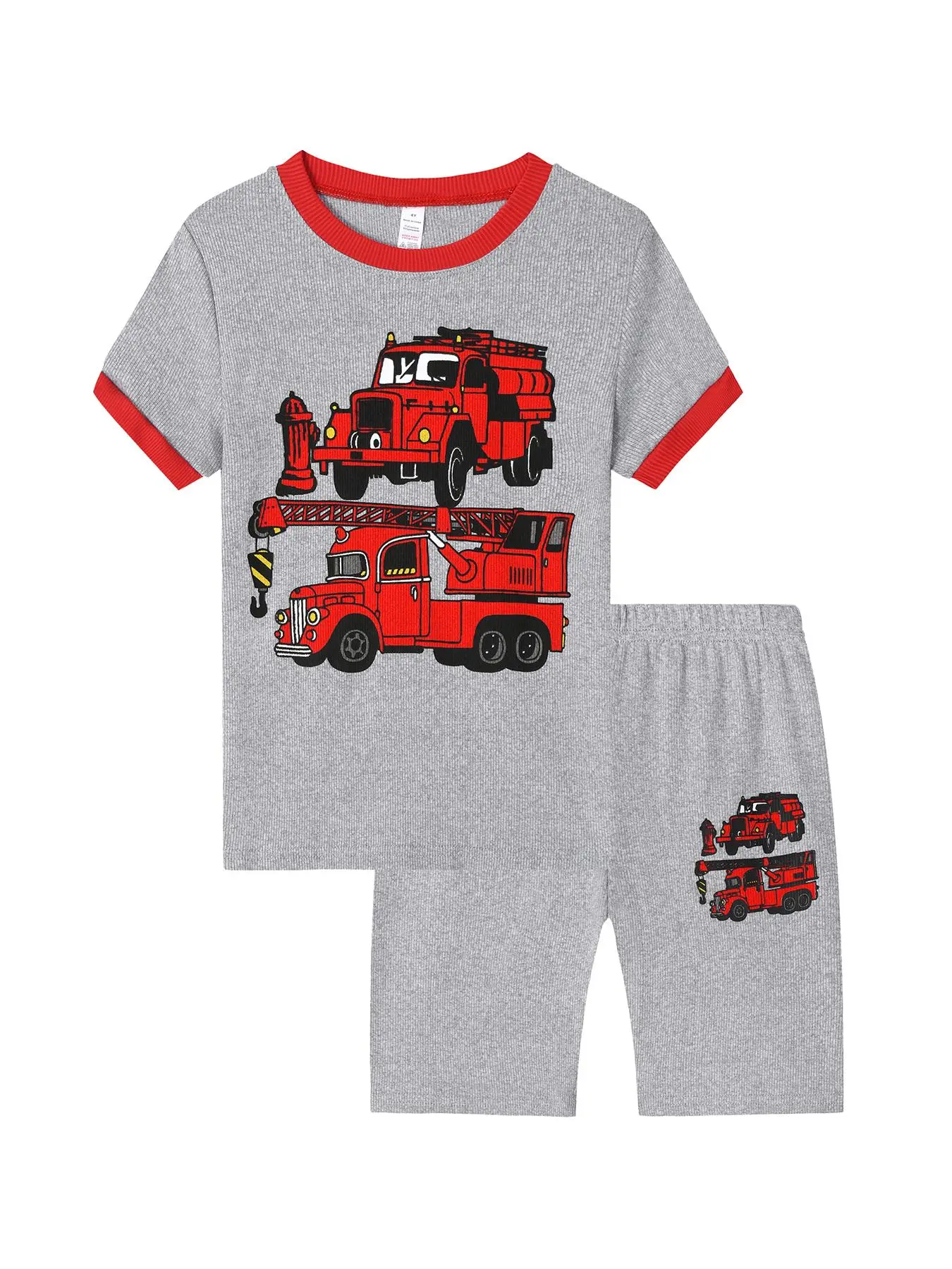 Two-piece Set  Boy's Car Print Short Sleeve Tee & Elastic Waist Shorts, Casual Round Neck T-shirt & Shorts, Kids Summer Clothes