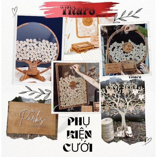 Bảng Welcome đám cưới  Hình chữ nhật khắc tên cô dâu và chú rể Phụ kiện decor trang trí tiệc BANG001 3