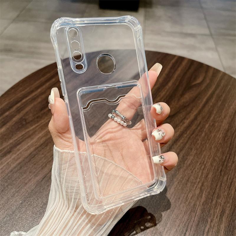 FOR ALL TYPE HP New! Transparent Card Slot Holder - Softcase Fullcover For Vivo Y17 Y12A Y12S Y20 Y20i Y20S Y21 2021 Y11 2019 Y12 Y12i Y15  Y21S Y33S T1X Y21T Y21A Y15S Y15A Y01 Y15C Y91C Y1S Y91 Y93 Y95 Y91i Y02 Y02T Y22 Y22s Y35 Y16 Y02s Y17S Y100 6