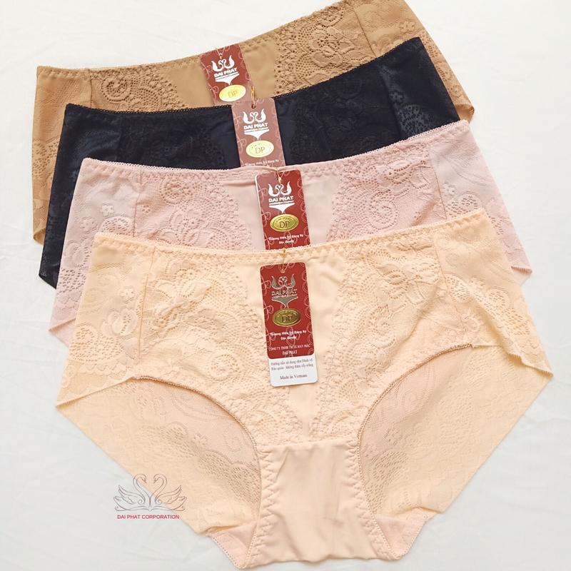 [55-80 ký] Sét Quần lót nữ thun lạnh, quần lót ren siêu cao cấp cạp cao Đại Phát không đường viền thoải mái kháng khuẩn siêu thoáng khí Women Cotton quansu tim Voi