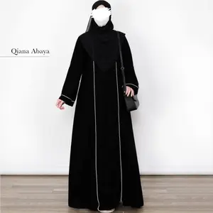 Abaya Lis Bisban Gamis Hitam Pekat Polos Dress Maxi Turkey Basic Arab Jetblack Umroh Hitam Hitam Muslim Turki Wanita Cantik Putih Bordir