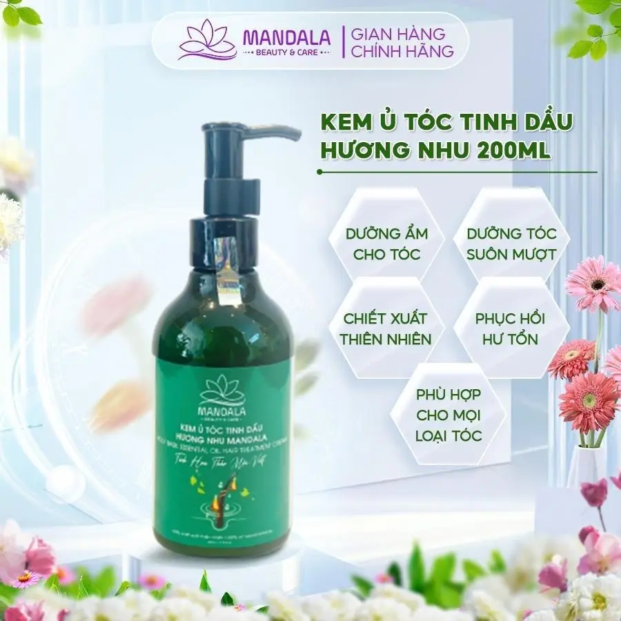 Kem Ủ Tóc Tinh Dầu Hương Nhu Mandala Dưỡng Tóc Suôn Mượt, Chắc Khỏe Tự Nhiên