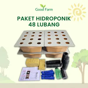 Paket hidroponik lengkap 48 lubang 4 bak / paket hidroponik lengkap sampai panen Set Benih