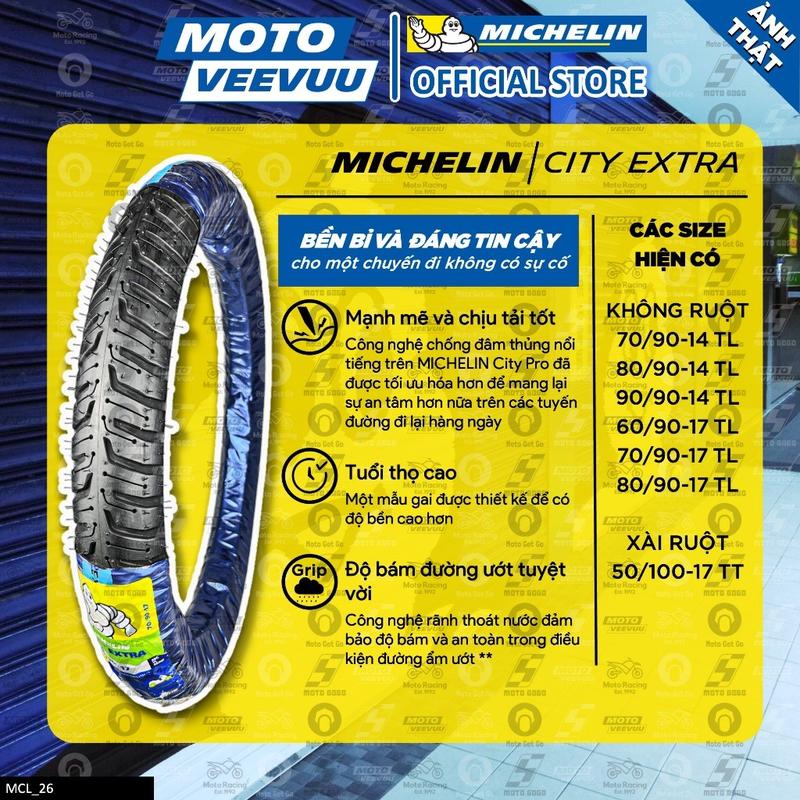[MTVV] CẶP VỎ LỐP xe máy MICHELIN City Extra đủ size 60 70 80 90 100 110 120 130 140 150 10 14 16 17 2.25 2.50 2.75<END> 2