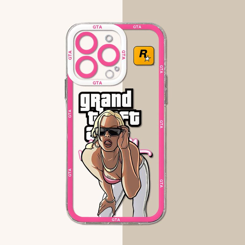 Product Introduction of Ốp Điện Thoại Gta Vice City, Trò Chơi Nóng Bỏng Sang Trọng, Ốp TPU Mềm Trong Suốt, Tương Thích Với iPhone 16, 15, 14, 13, 12, 11, Mini, Pro Max, X, XR, XSMax, 6S, 6, 7, 8 Plus, SE 15