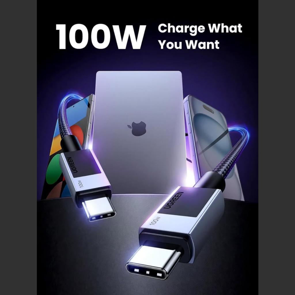 UGREEN Kabel Charger USB C - USB C 100W Braided 2m - Black L512 45064