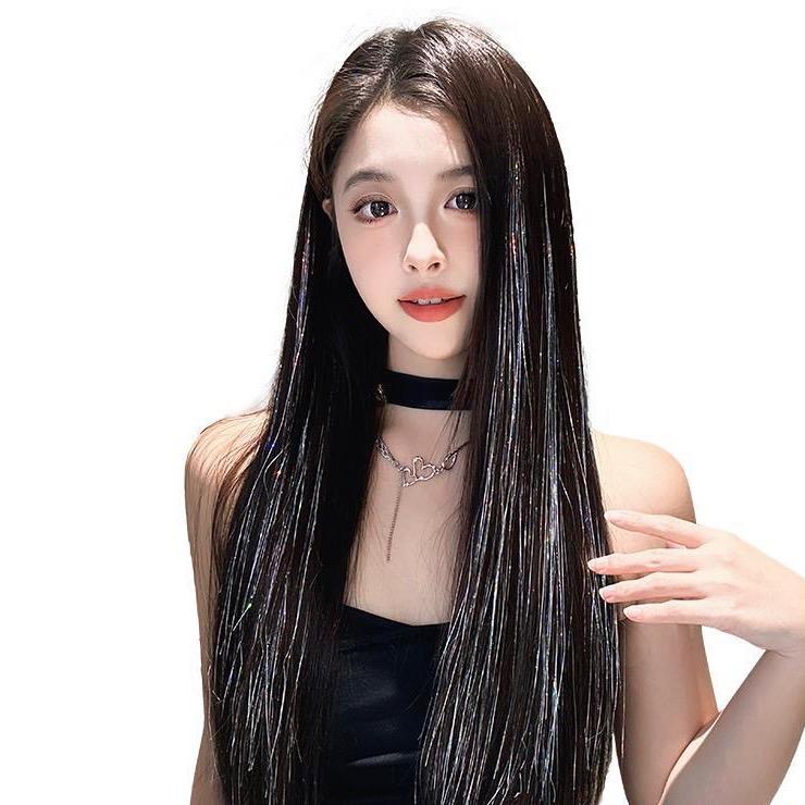 Sợi Kim Tuyến nối tóc gảy light dây line trang trí cho tóc Bling cho Nam - Nữ chịu nhiệt 120 sợi 1 tập Wig Tóc Giả