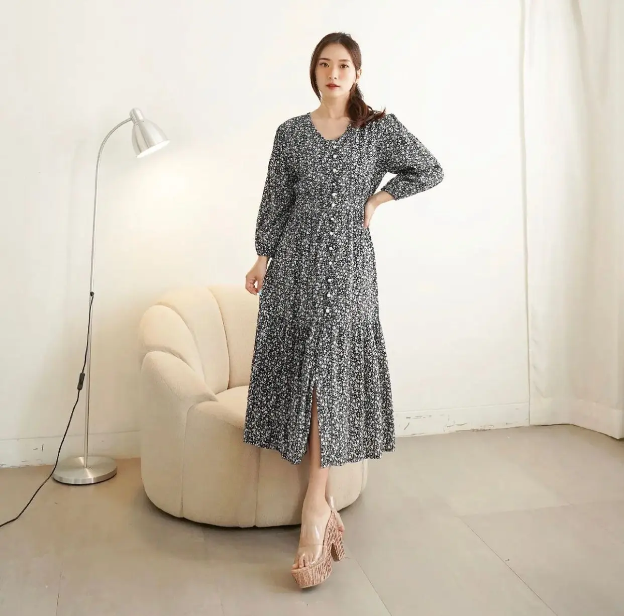 Ear Fsahion - Mellisa Dress Flora Bunga