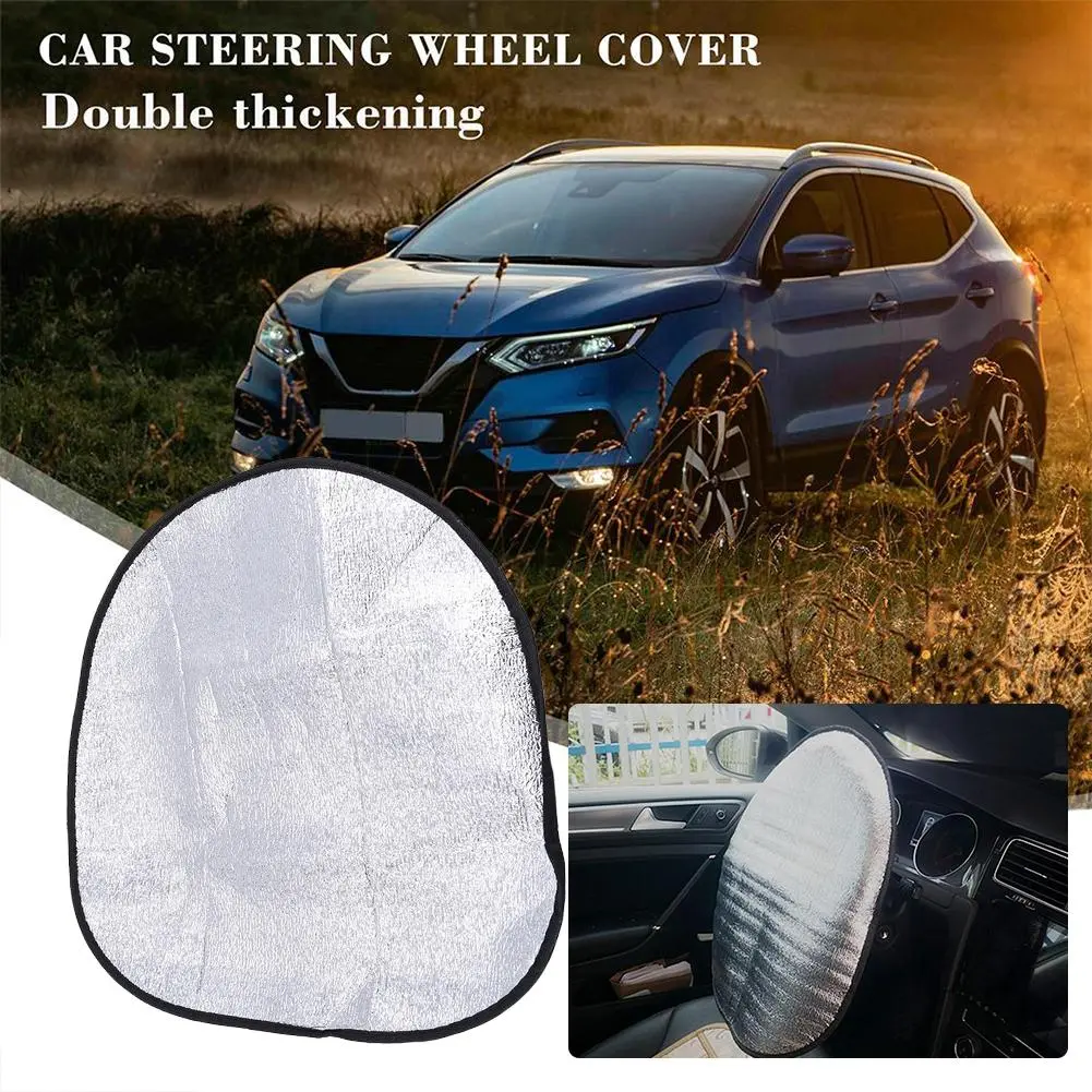 Car Steering Wheel Sun Shade Double Thick Sun Protection Foldable Anti-uv Sunscreen Car Supplies Car Steering Wheel Cover
