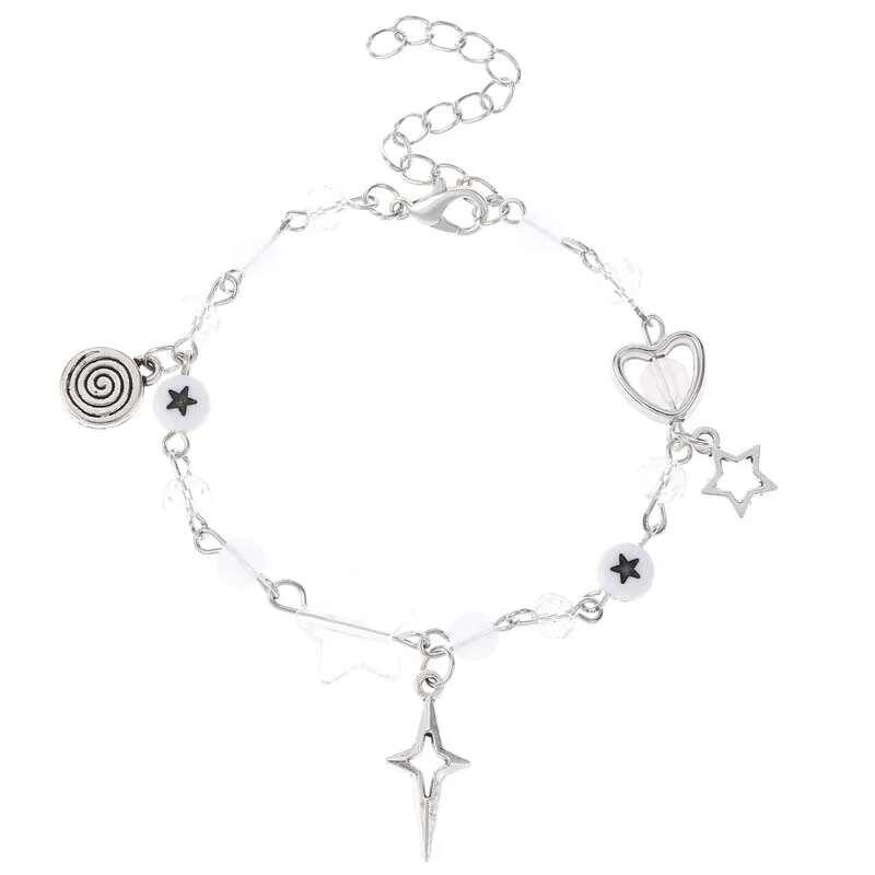 Product Introduction of Fashion Beads Bracelets Love Heart Star Handmade Y2K Charm Anime Beaded Kawaii Friendship Couple Bracelet Jewelry 8