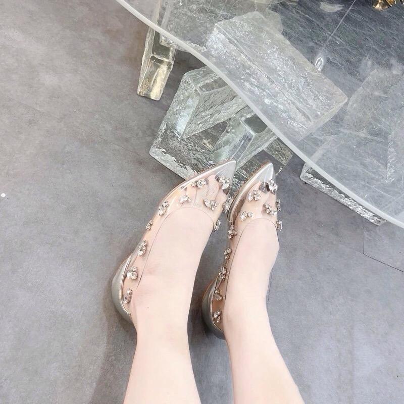 Bệt Đính Đá Nữ Mũi Nhọn Xinh Xắn Shoes DéP Thời Trang GiàY Jean giày cao giày  bệt bệt  mũi búp  bê giày  bệt giày  bệt