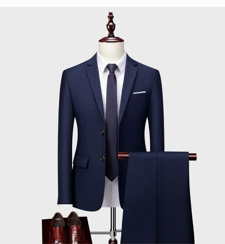Product Introduction of (Jacket+Pants) Latest Men Suit Set Formal Blazers Slim Fit Business Tuxedo 2 Pcs Suit Groom's Wedding Dress Man Suit S-6XL 17
