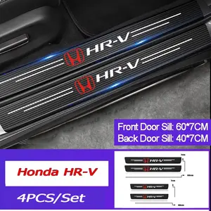 4pcs Stiker Pelindung Anti Gores Bahan Kulit Carbon Fiber Tebal Untuk Pintu HONDA HRV Car