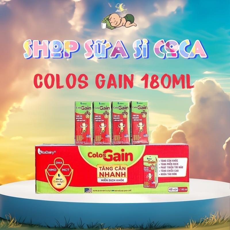 Vitadairy Sữa pha sẵn Colos Gain cho bé 180ml thùng 48 hộp date mới colos  gain