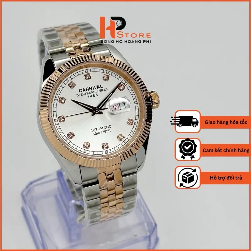 Đồng hồ đeo tay Nam Carnival 8131G Máy Cơ - Kính Saphiare - 40mm [Hàng Chính Hãng] Watch Caro 1