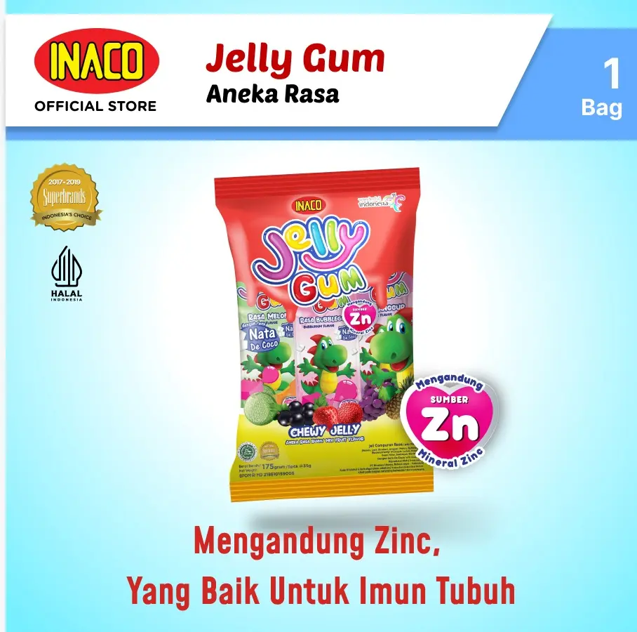 INACO Jelly Gum Mix Fruit Chewy
