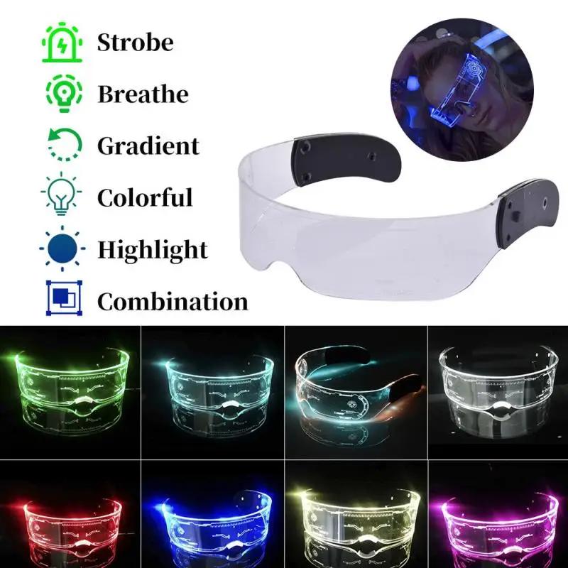 Product Introduction of Colorful Luminous LED Glasses for Music Bar KTV Neon Party Christmas Halloween Decoration LED Goggles Festival Performance Props 12
