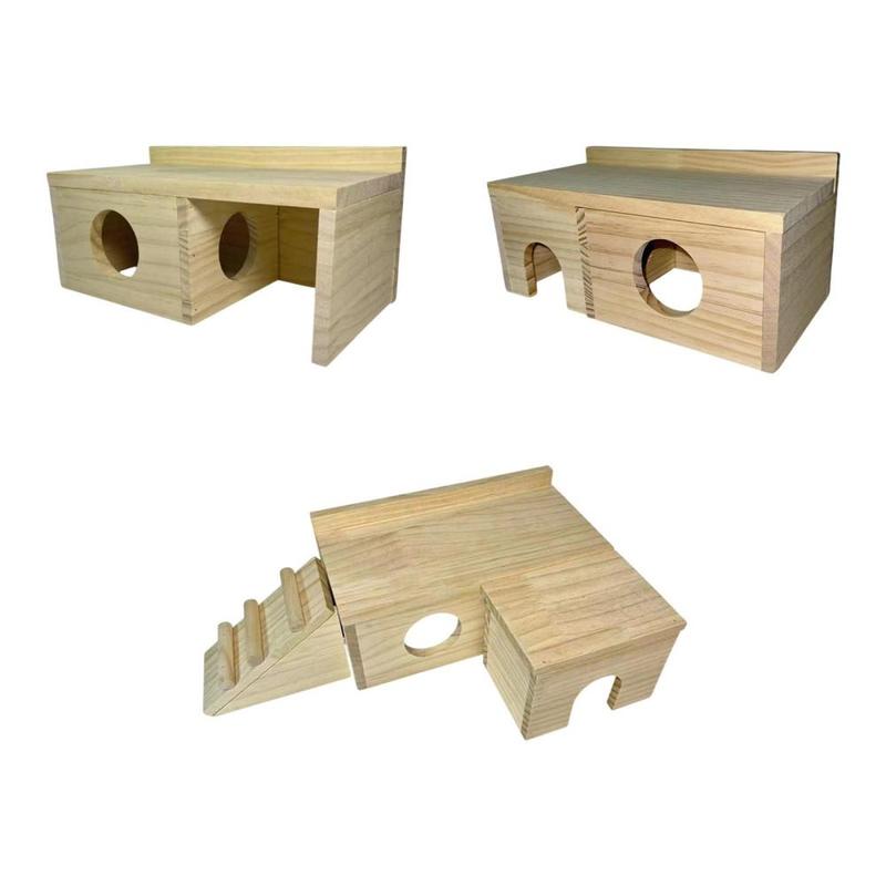 Fresh Look at Hamster Wood House Hamster Sleeping House For Gerbils Mice Syrian