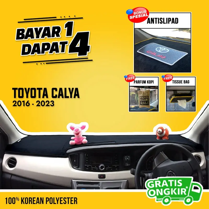 BELI 1 DAPAT 4 | Cover Dashboard Mobil CALYA 2016-2023 Pelindung Dasbor - Alas Taplak Dasbord aksesoris interior Hiasan dalam mobil - karpet pelindung panas dasbord dari sinar matahari bahan Premium 1