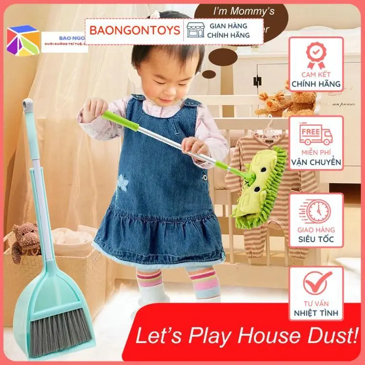 SET BỘ CHỔI LAU QUÉT NHÀ MINI CHO BÉ GIÁO CỤ MONTESSORI THỰC HÀNH KỸ NĂNG SỐNG BỔ ÍCH, ĐỒ CHƠI VẬN ĐỘNG BAO NGON TOYS