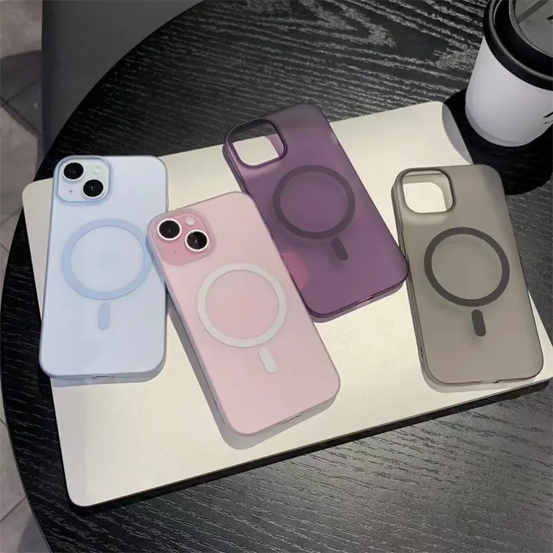 Ốp Điện Thoại Trong Suốt Nhám Siêu Mỏng, Hút Từ Tính, Tương Thích Với iPhone 11 12 13 14 15 PRO MAX Và 14 Plus Phụ Kiện 0