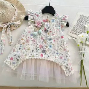 [Cleynkidz] C0180 Dress Anak Bunga Fashion Kekinian [Free Topi] Setelan Anak Korean Style Kekinian Dress Premium Size 90-150