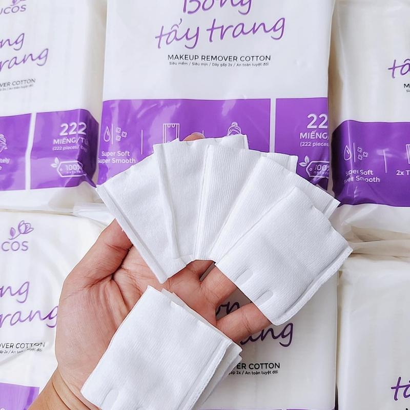 Combo 5 bịch bông tẩy trang cotton alucos 222 miếng