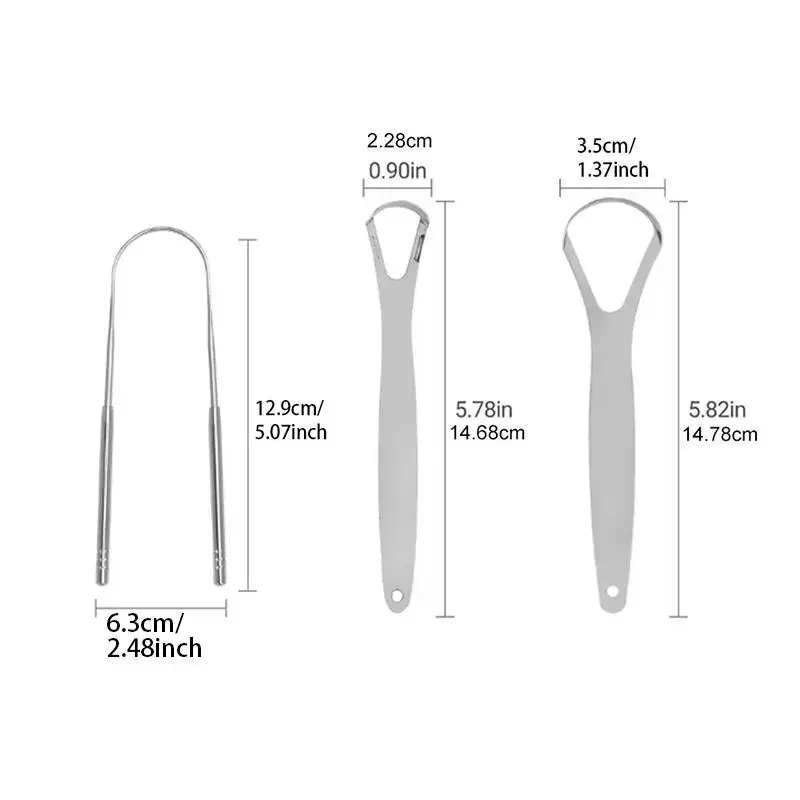 Stainless Steel Tongue Scraper, 3/6/9 Counts Portable U-shaped Tongue Cleaner, Tongue Scraper for Adults, Oral Care Tool for Home & Travel 1
