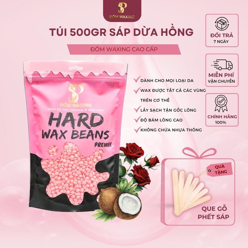 D21 Chọn Quà Tặng Túi 500GR Sáp Wax Lông Sữa Dừa Hồng ĐỐM WAXING Chuyên Dùng Wax Nách Râu Tay Chân Bikini Wax Lông Toàn Thân Siêu Bám Lông Waxing Cạo Râu Nữ Women
