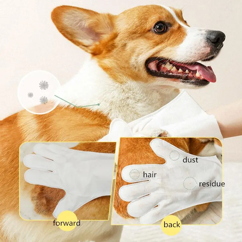 「COD」FOLOPETS Sarung Tangan Mandi Kucing & Dog Cleaning Gloves 2in1 6Lembar Wet Dry Grooming Tanpa Air Sisir Bulu Anti Kusut Bau Hilang 99% Bebas Alkohol Tersedia 5