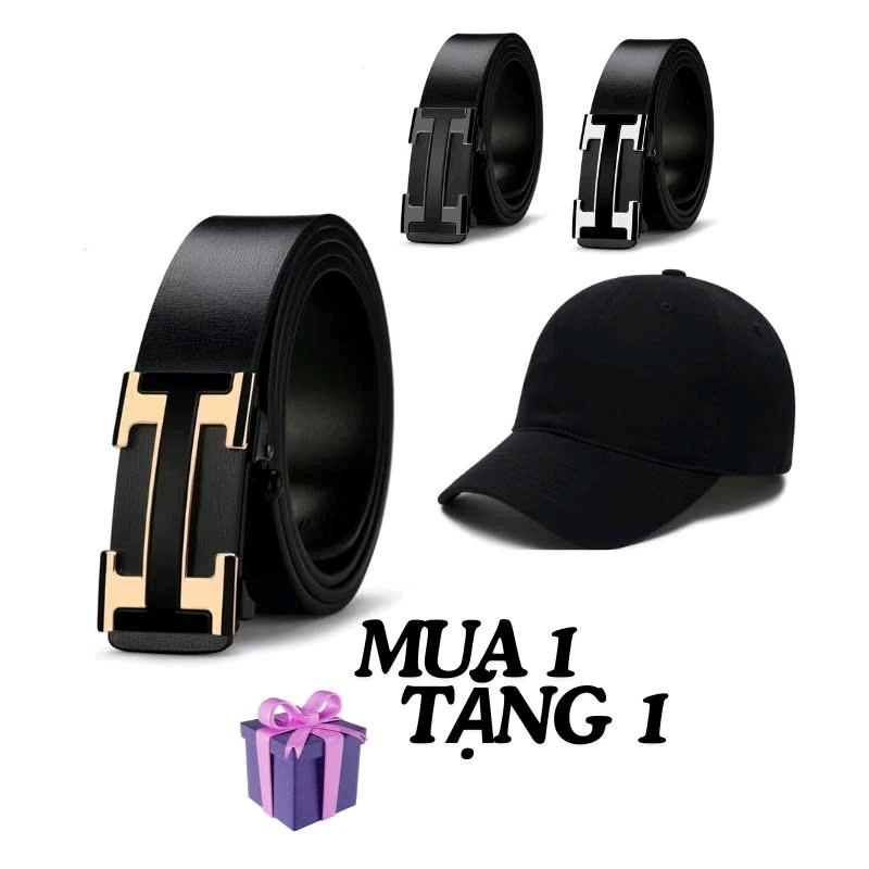 (GIÁ TỐT) Combo 2 MÓN: 1 thắt lưng khóa tự động mặt hợp kim cao cấp- TẶNG MŨ lưỡi trai Kim Tuyến Titan th ắ t lư ng 0