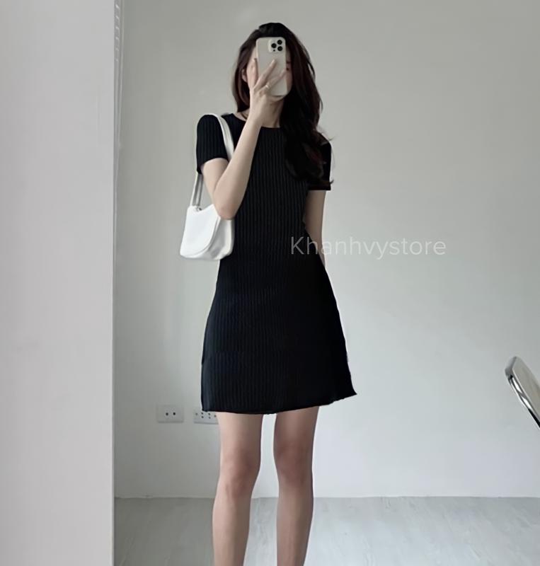    XẢ KHO  ĐẦM BODY XÒE TAY NGẮN ,THUN TĂM DẦY CO GIÃN _ KHÁNH VY STORE 