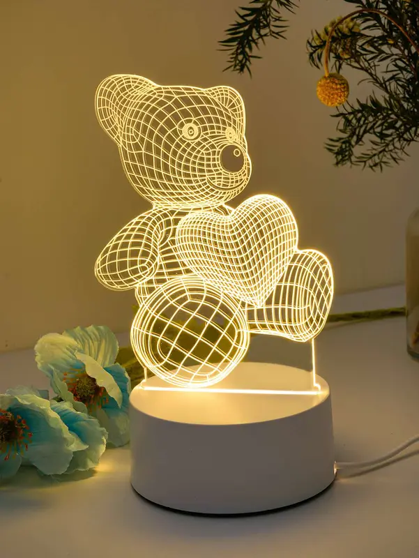 Pplus（Kuning hangat）Steker + sakelar3DKuning hangat / Steker + sakelar/  lampu kamar aesthetic / lampu malam LED / lampu tidur aesthetic / hadiah anak-anak lampu malam berubah warna / hadiah ulang tahun / hadiah pernikahan/promo elektronik termurah 5